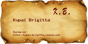 Kupai Brigitta névjegykártya